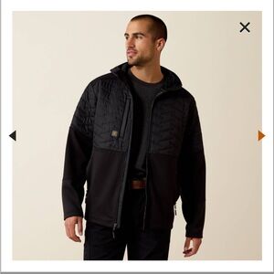 Ariat Rebar Cloud 9 Insulated Jacket Black Mens Large Hooded Water Repellent